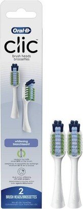 Clic Whitening Manual Toothbrush Refills - White - 2ct