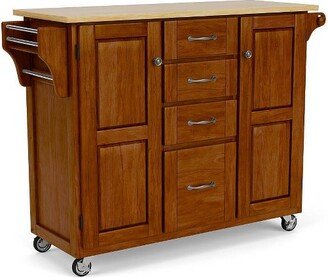 Create - A - Cart Kitchen Cart with Natural Top Cherry - Homestyles