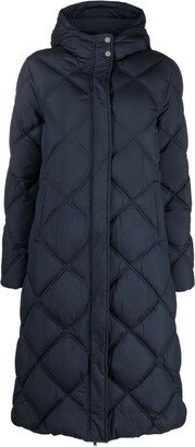 Quilted-Finish Hooded Coat