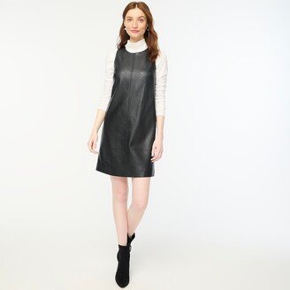 Women's Petite Faux-Leather Shift Dress