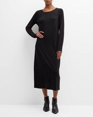 Petite Scoop-Neck Stretch Jersey Midi Dress