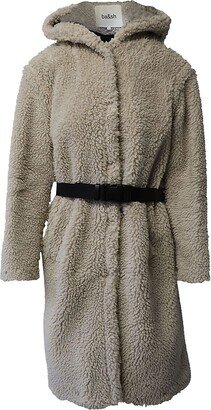 Filip Teddy Coat In Ecru Polyester