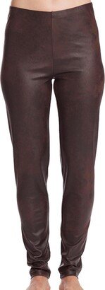 ANGEL Microfiber Leather Pant In Brown