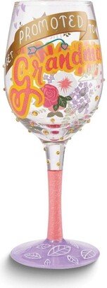 Curata Promoted to Grandma Hand-Painted Wine Glass
