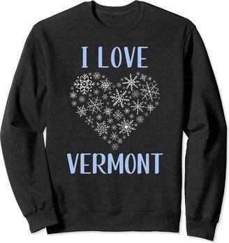 Vermont Winter Snow Scenery Gifts Retro Gifts CO. I Love Vermont Winter Wonderland New England Snow Scenery Sweatshirt