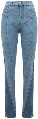 High rise stretch cotton denim jeans