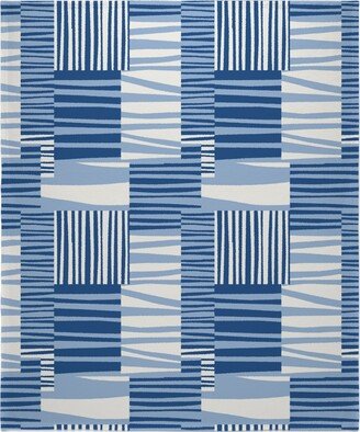 Fleece Photo Blankets: Twiggy Stripes Blanket, Fleece, 50X60, Blue