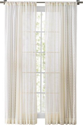 Stripe Lace Rod Pocket Curtain Panel 54W x 96L