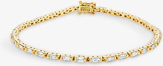 Womens 18K Yellow Gold Linear 18ct Yellow-gold and 1.75ct Baguette-cut Diamond Tennis Bracelet