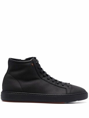 Leather High-Top Sneakers-AE