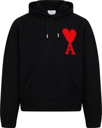 Paris de Coeur Logo Intarsia Knitted Hoodie-AA