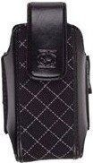 Universal Quilted Cellsuit Pouch W/ swivel belt clip - Black/White