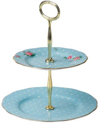 Polka Blue Cake Stand