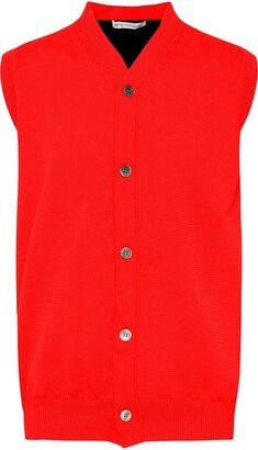 Two-Tone V-Neck Knit Vest