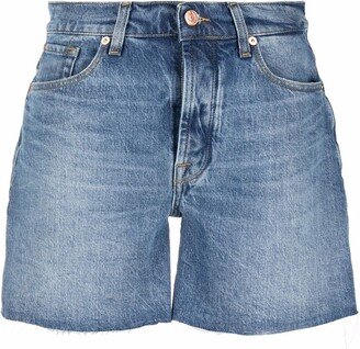 Raw-Cut Denim Shorts-AB