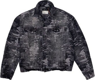 Graphic-Print Denim Jacket-AE