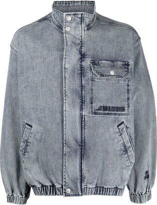 Stand-Collar Denim Jacket