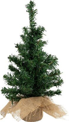 Northlight 1.5 FT Unlit Artificial Christmas Tree Mixed Green Pine in Burlap Base