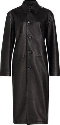Abel Leather Midi-Length Coat