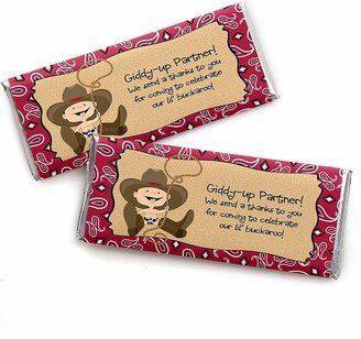 Big Dot Of Happiness Little Cowboy - Western Candy Bar Wrappers Party Favors - 24 Ct