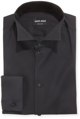 Men's Bib-Front Formal Dress Shirt