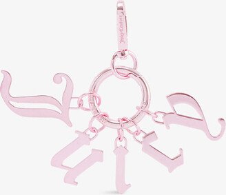 Womens Begonia Pink Logo-plaque Metal Keyring