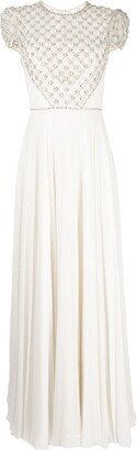 Vida crystal-embellished silk gown