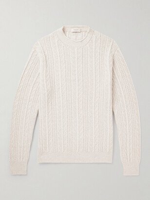 Cable-Knit Cashmere and Silk-Blend Mock-Neck Sweater