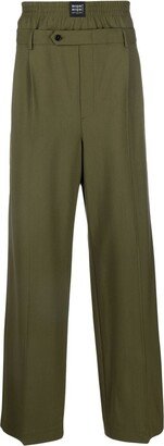 Wide-Leg Layered Waist Trousers