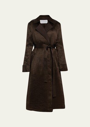MARIA MCMANUS Quilted Wool Belted Trench Coat