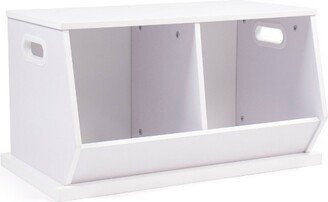 Wood Toy Storage Cubby and Kids' Bookcase White