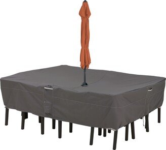 Ravenna Water-Resistant 108 Inch Rectangular/Oval Patio Table & Chair Set Cover with Umbrella Hole