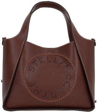 Logo Perforated Top Handle Bag