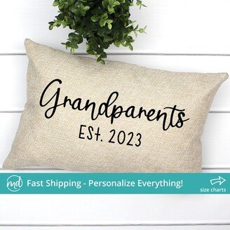 New Grandparents Pillow, Personalized Pillow For Grandma, Personalized, Est 2023, Decor