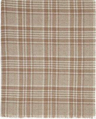 Taupe Check Scarf