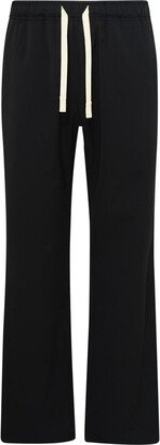 Black virgin wool blend trousers