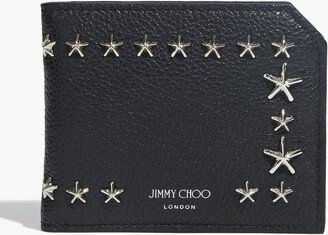 Albany studded pebbled-leather wallet