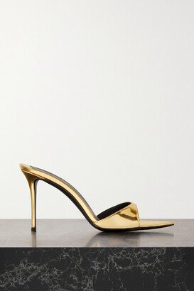 Intrigo Metallic Faux Leather Mules - Gold