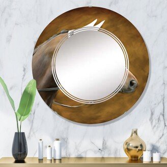 Designart 'Portrait Of A Brown House' Printed Traditional Wall Mirror