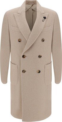 Peak-Lapels Double-Breasted Long Sleeved Coat