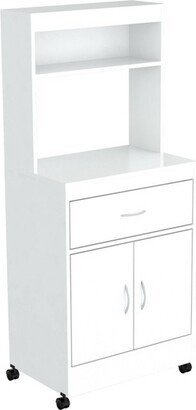 2 Shelves Kitchen Microwave Storage Cabinet White