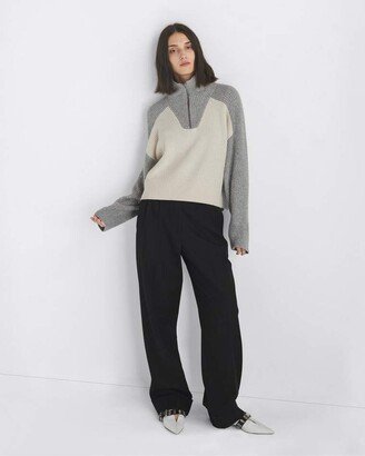 Pierce Cashmere Colorblock Half Zip Relaxed Fit