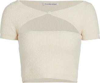 Boucle Cut-Out Crop Top