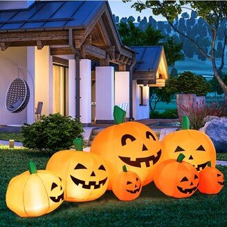 7.5' Halloween Inflatable 7 Pumpkins Patch W/LED Light Outdoor Garden Decoration