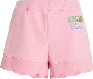 Scallop-Edge Elasticated Waist Shorts