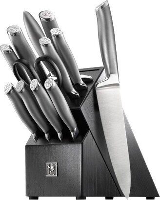 Modernist 13-pc Knife Set with Block, Chef Knife, Paring Knife, Steak Knife, Black, Stainless Steel