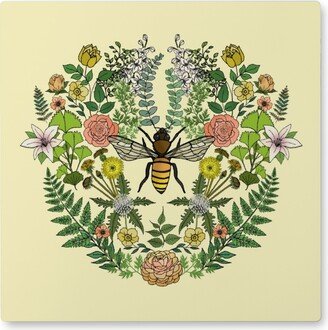 Photo Tiles: Honey Bee Garden - Multi On Yellow Photo Tile, Metal, 8X8, Multicolor