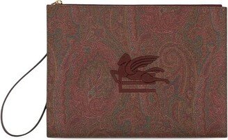 Red Paisley Maxi Pouch