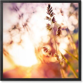 Photo Tiles: Wildflower Blur Photo Tile, Black, Framed, 8X8, Multicolor