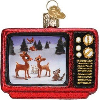 Christmas Classic - 1 Glass Tree Ornament 2.0 Inches - Ornament Cartoon Rudolph - 44210 - Glass - Red